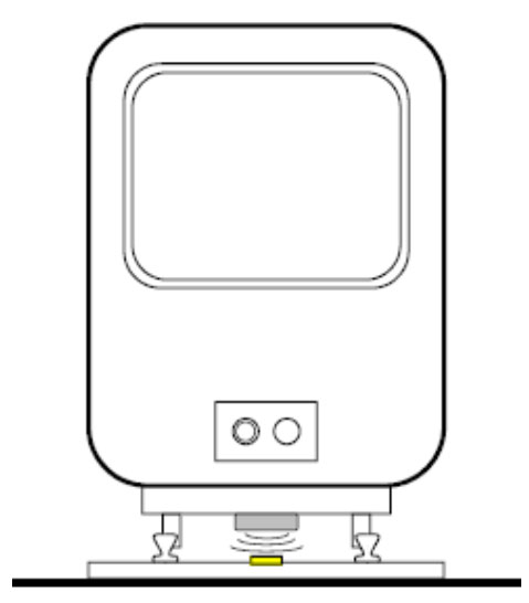 Croquis vagón de tren con lector y tag en traviesa de la vía